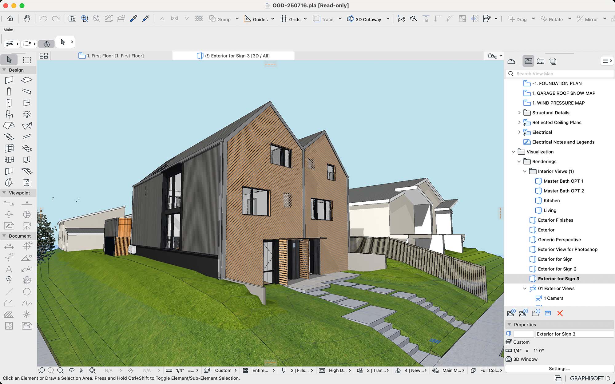 Englewood Passive House Duplex, Shape Architecture Studio, Archicad model view