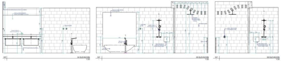 Bathroom interior elevations