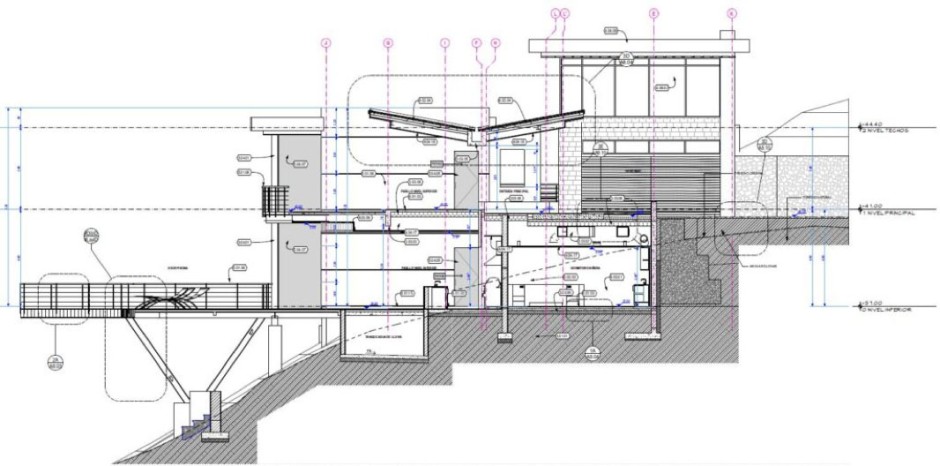 Casa Magayon's section drawing