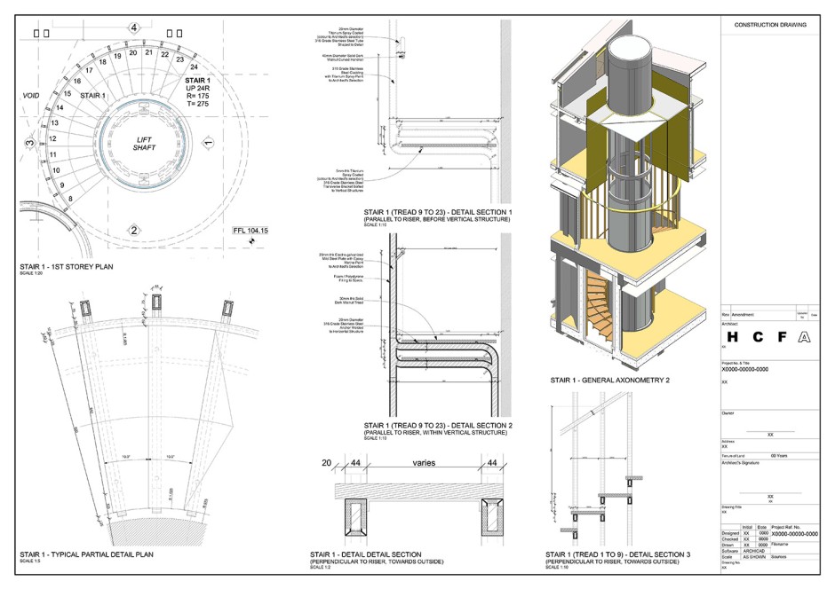 由BIM模型生成的詳細圖紙 © HCF and Associates