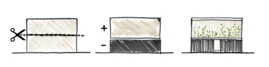 The Frame concept “private vs public + solid vs permeable” - Villa Patio © enzyme apd
