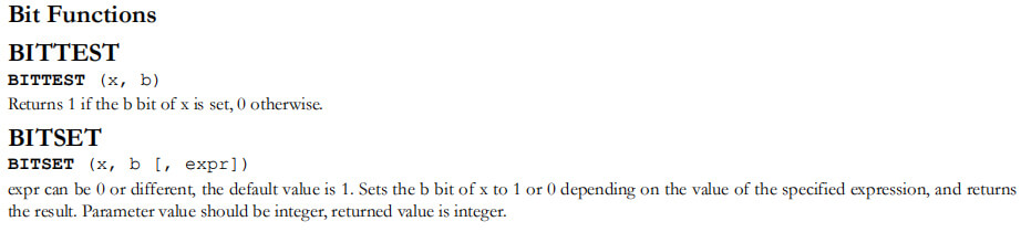 Bit Functions Reference Guide