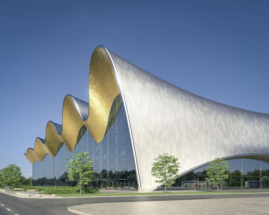 Irina Viner-Usmanova Rhythmic Gymnastics Center in the Luzhniki Complex, Moscow, Russia | Rendered Image | Courtesy of CPU Pride