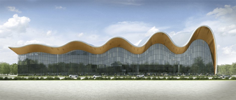 Irina Viner-Usmanova Rhythmic
                Gymnastics Center in the Luzhniki
                Complex, Moscow, Russia / Rendered image / CPU Pride
