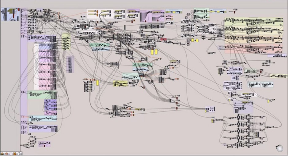 Grasshopper script of the roof | Image courtesy of CPU Pride