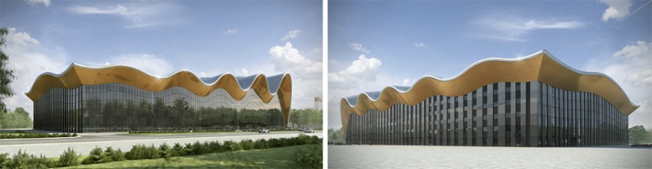 Irina Viner-Usmanova Rhythmic
                Gymnastics Center in the Luzhniki
                Complex, Moscow, Russia
                Renders were created using the
                architectural model | Image courtesy of CPU Pride