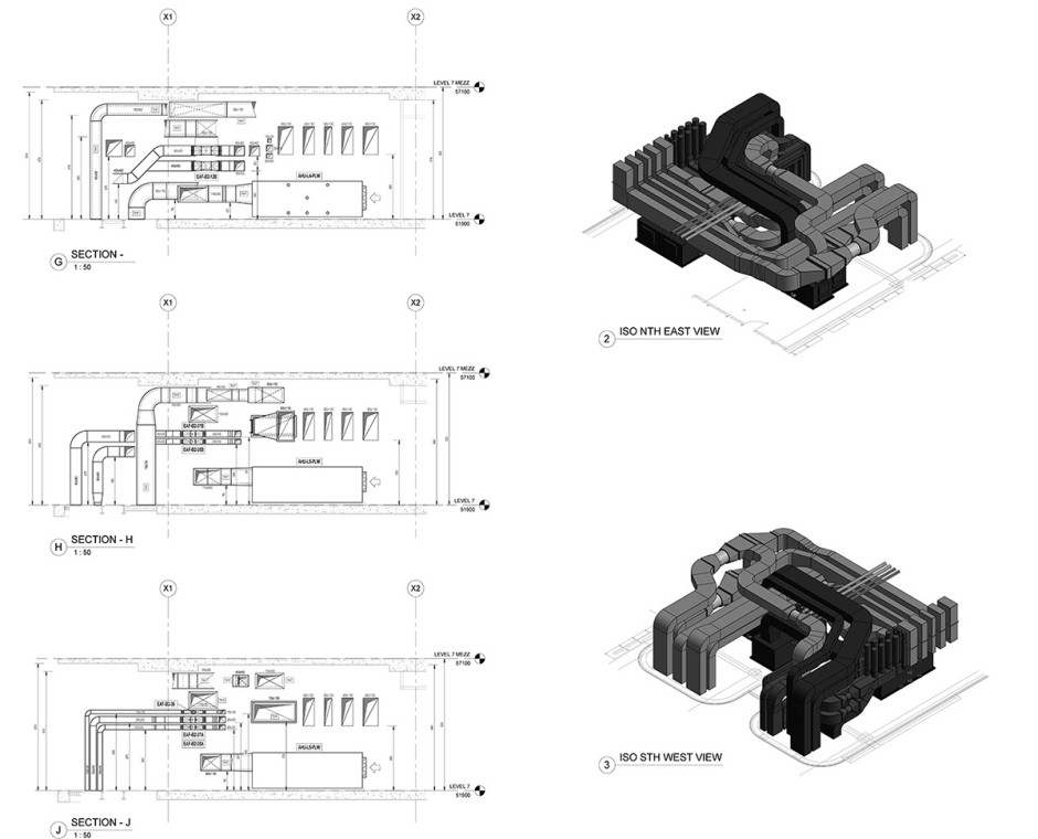 One of the modeled plantrooms placed in the Archicad model | image: ©Allstaff Airconditioning