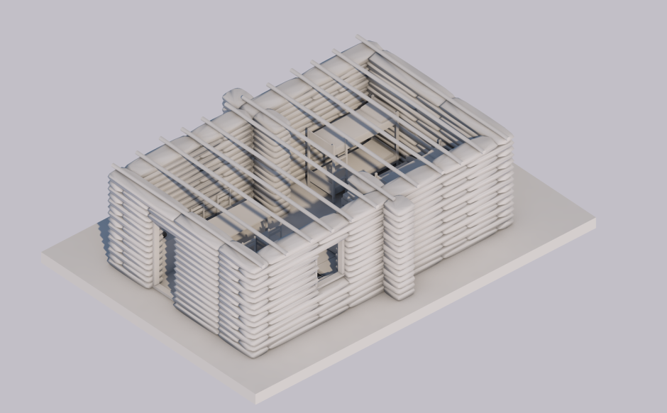 Transitional Shelter designed in Archicad