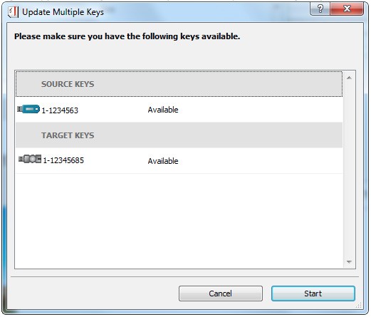 Update Multiple Keys Dialog