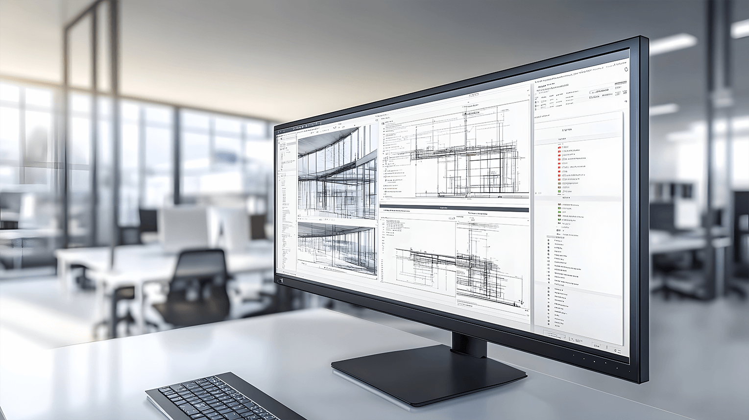 BIMを活用しているPCモニター画面
